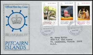 Pitcairn Islands 160-162 Typed FDC