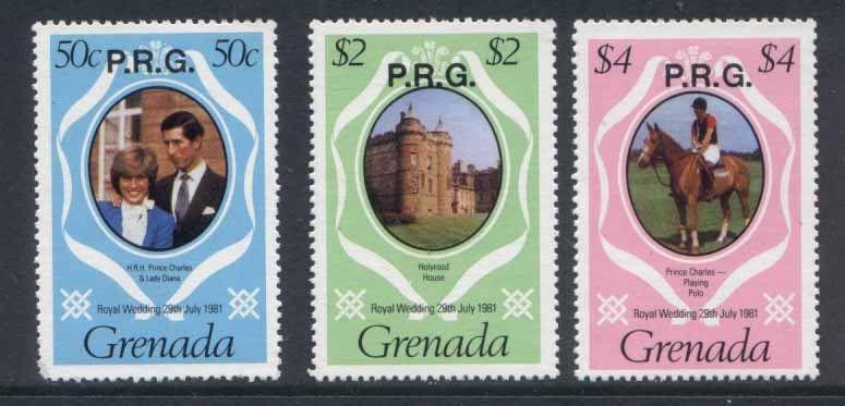 Grenada O11,4,6 MNH Prince Charles, Princess Diana, Wedding, Horse