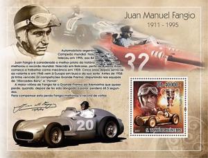 SAO TOME E PRINCIPE 2007 SHEET RACING CARS MANUEL FANGIO SPORTS st7303b