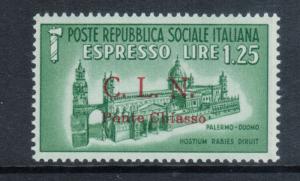 Italy Committee Of National Liberation Sassone #14 (CEI #11) XF/NH *With Cert.*