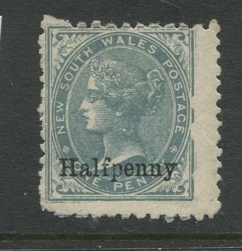 Australia New South Wales-Scott 92 -Overprint Issue-1891-MNG -Single 1/2p Stamp