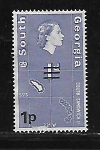 SOUTH GEORGIA  18 NO GUM SOUTH SANDWIDH ISLAND SURCHARGED ISSUE