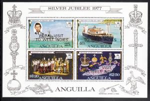 Anguilla MNH Scott #300a Souvenir sheet of 4 Royal Visit 1977