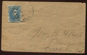 Confederate States 4 Used Tied by Black SAVANNAH GA PAID CCL on Cover LV4448