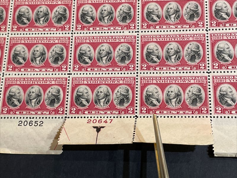 1931 sheet, Yorktown Sc# 703, Second Layout