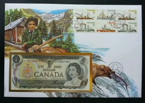 Canada Ships 1990 Sailboats Transport Vehicle Bear FDC (banknote cover) *rare