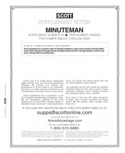 2020 Scott Minuteman Album Supplement, No. 52.