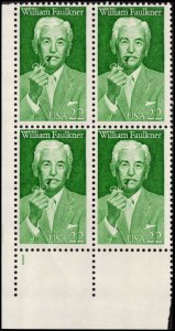 US #2350 FAULKNER MNH LL PLATE BLOCK #1 DURLAND $3.00