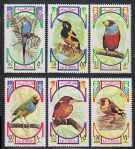 Ras Al Khaimah, Birds (MI# 593A-598A) MH SET