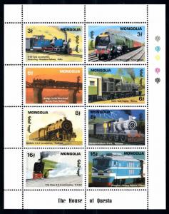 [63480] Mongolia 1992 Railway Train Eisenbahn Chemin de Fer Sheet MNH