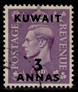 KUWAIT GVI SG69, 3a on 3d pale violet, FINE USED.