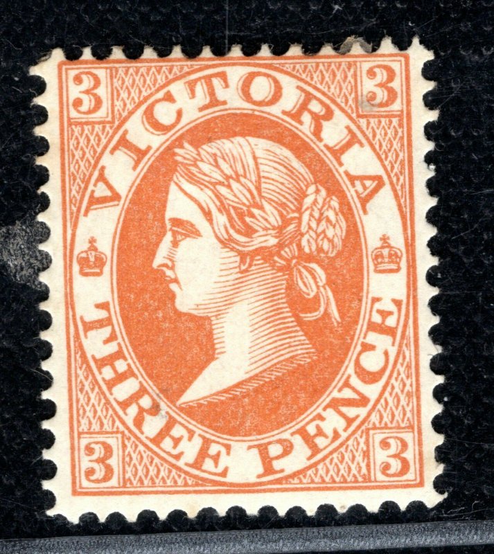 Australia States VICTORIA QV SG149 3d Glazed Paper (1880) Mint MM c£120+ RBLUE28