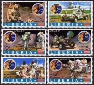 Liberia 623-628,C196, MNH. Mi 862-867,Bl.65. Apollo 17 Moon mission, 1973. Eagle