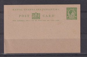 KENYA, UGANDA & TANGANYIKA, POSTAL CARD, c1948 KGVI 10c. Green, unused.