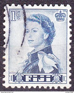 FIJI 1962 QEII 1d Deep Ultramarine SG299 FU