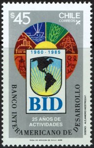 Chile #717  MNH - Map, Bank (1986)