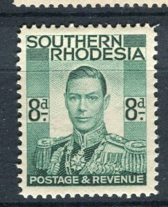 RHODESIA; 1937 early GVI issue fine Mint hinged 8d. value