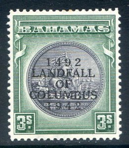 Bahama's 3/- Slate Purple & Myrtle Green SG173 Mounted Mint
