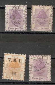 Orange Vrij State - British South Africa - 3 USED +MH STAMP V.R.I. - 1900.