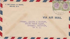 Belize British Honduras 1933 Pan American Airways Office Airmail to Chicago,IL.