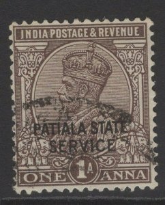 INDIA-PATIALA SGO49 1927 1a CHOCOLATE USED