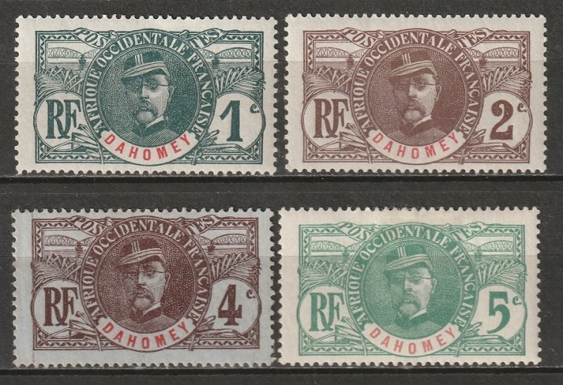 Dahomey 1906 Sc 17-20 set low values MH*