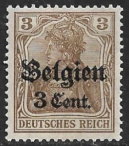 BELGIUM GERMAN OCCUPATION 1916-18 3c on 3pf Germania Sc N11 MH