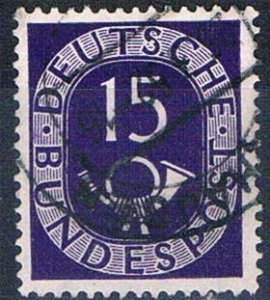 Germany 676 Used Numeral and Post Horn 1951 (G0413)