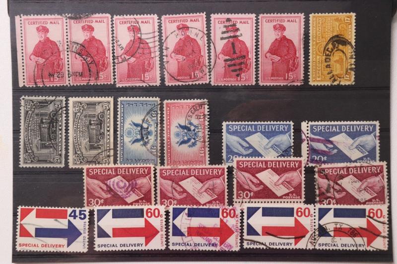 US Special Delivery color variety study  collector lot certified mail airmail