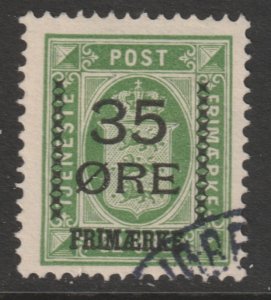 1912 Denmark - Sc 81 - used VF - 1 single - Numerals