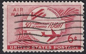 United States #C47 6¢ 50th Anniversary of Powered Flight (1953). Used.