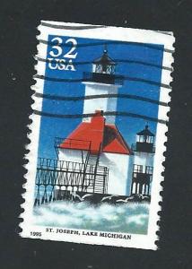 SC# 2970 - 32c - St Joseph Light House, used single