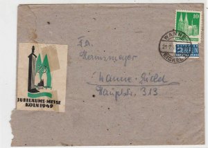 Germany 1949 Wanne-eickel Cancel Obligatory Tax Aid for Berlin Stamps Cover26572