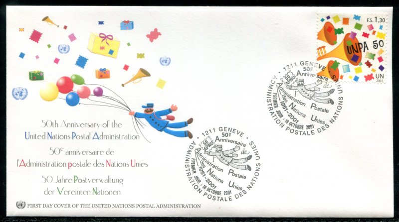 377-378 UN - Geneva UNPA 50th Anniv FDC