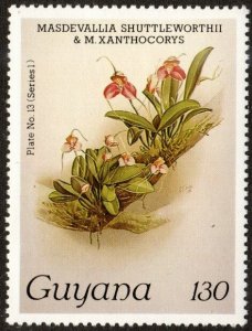 Guyana 1037 - Mint-H - 130c Orchid  (1985) (cv $1.75)