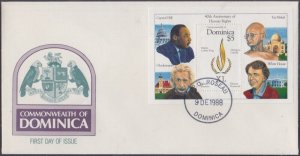 DOMINICA Sc# 1135 FDC S/S 40th ANN HUMAN RIGHTS DECLARATION