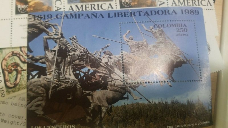 A) 1989, COLOMBIA, ANNIVERSARY OF THE CAMPAIGN FOR LIBERATION, AIRMAIL, MINISHEE