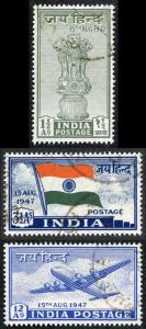 India SG301/3 1947 Independence set Fine Used