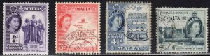 Malta #246, 252-54 ~ QEII ~ Unused, Used, MX  (1956-57)