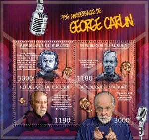 BURUNDI 2012 - George Carlin (75th Anniversary) M/S. Official issues.