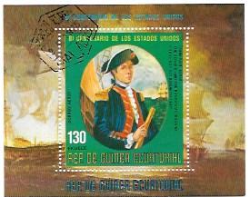 Equatorial Guinea. Souvenir Sheet - Airmail. John Paul Jones. Ship