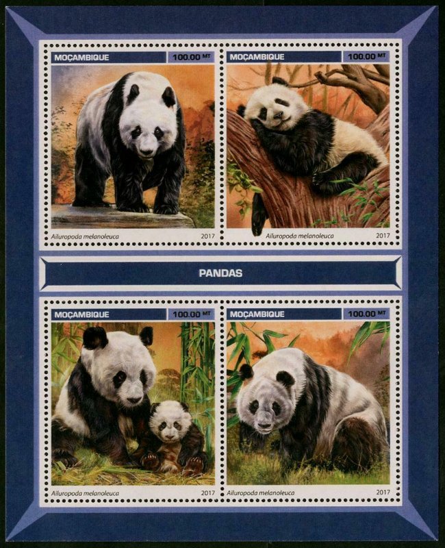 HERRICKSTAMP NEW ISSUES MOZAMBIQUE Pandas Sheetlet