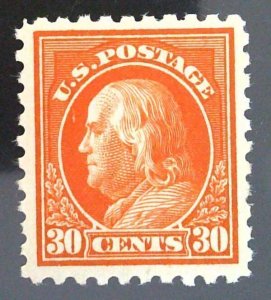 Scott #439 - VF/XF - 30c Orange Red - Franklin - OG HM - 1914
