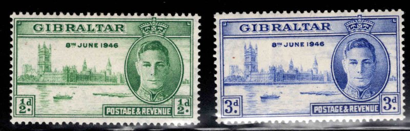 Gibraltar Scott 119-120 MH*  Peace Issue 1946