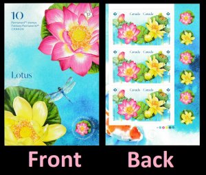 Canada 3090-3091 Lotus P pane 6 MNH 2018