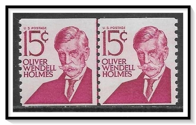 US #1305E Oliver Wendell Holmes Joint Line Pair MNH