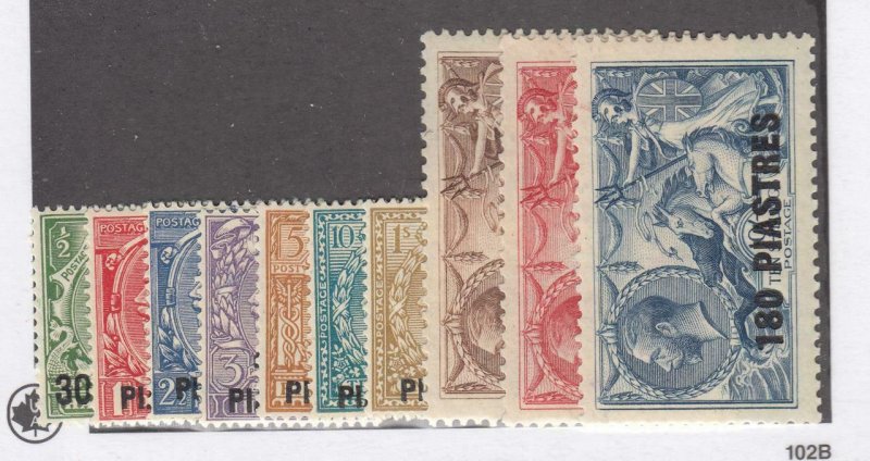 BR. MOROCCO  # 55-64  VF-MH 1924 GB STAMPS SURCHARGED SPANISH CURRENCY CV $118