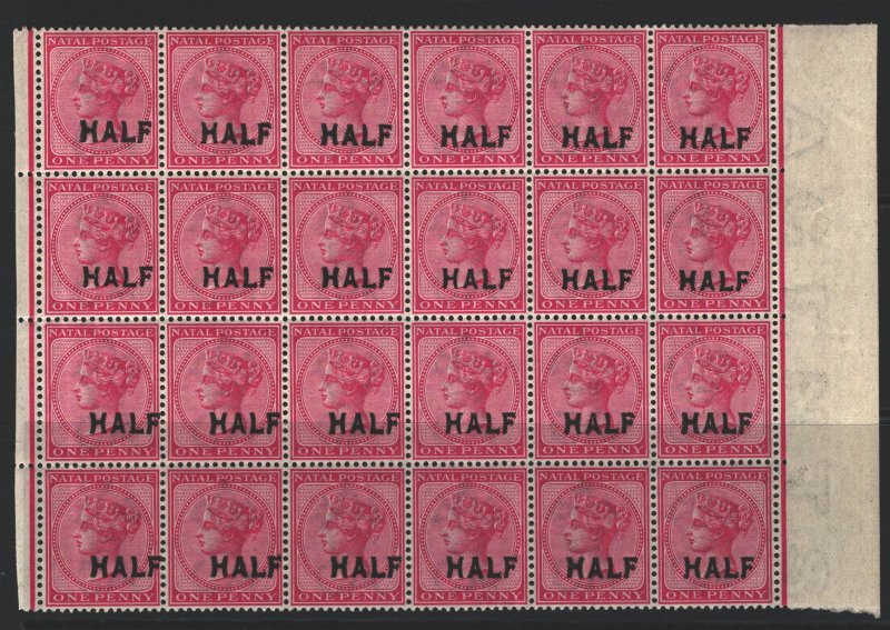 Natal Sc#80 MNH Block of 24 - some perf separation