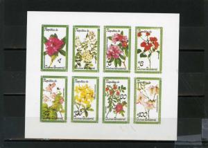 EQUATORIAL GUINEA FLORA FLOWERS SHEET OF 8 STAMPS IMPERF.MNH