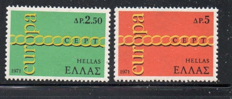 Greece Sc  1029-30 1971  Europa stamp set mint  NH